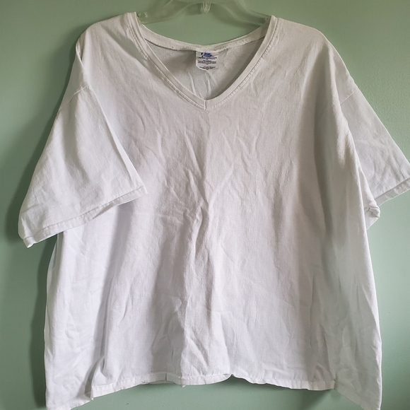 Just My Size White Cotton Top - Picture 1 of 3